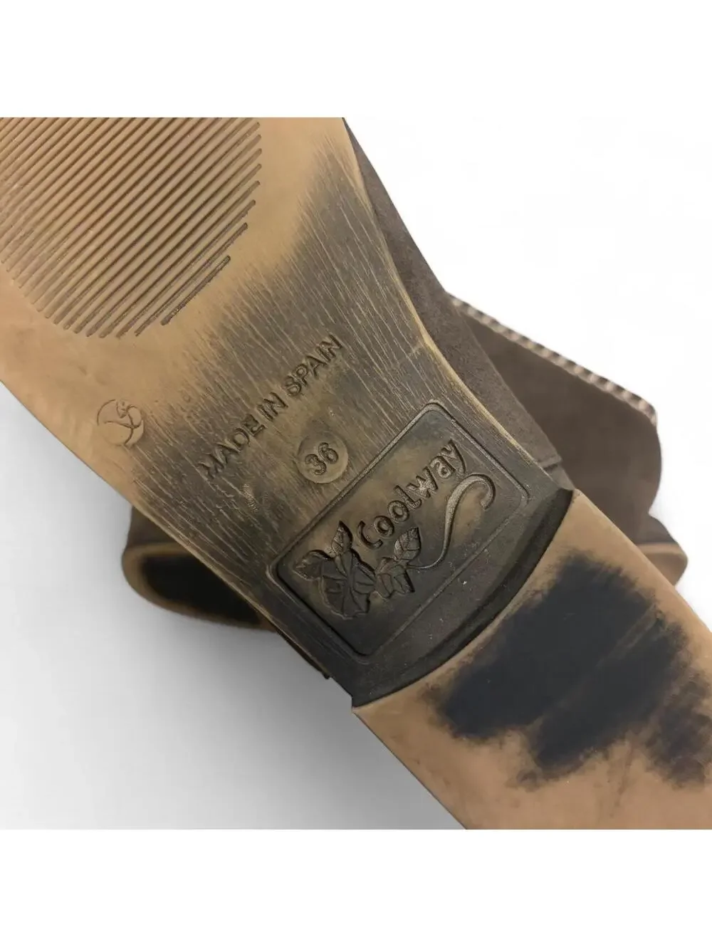 Coolway Spain Brown Suede Slouch Stitch Detail Boots EU38/US7.5